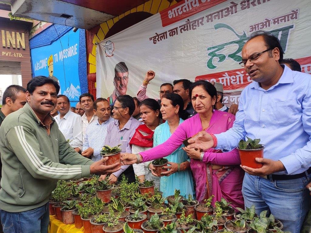 भाजपा मसूरी मंडल ने हरेला पर्व के तहत पांच सौ से अधिक पौधे वितरित किए